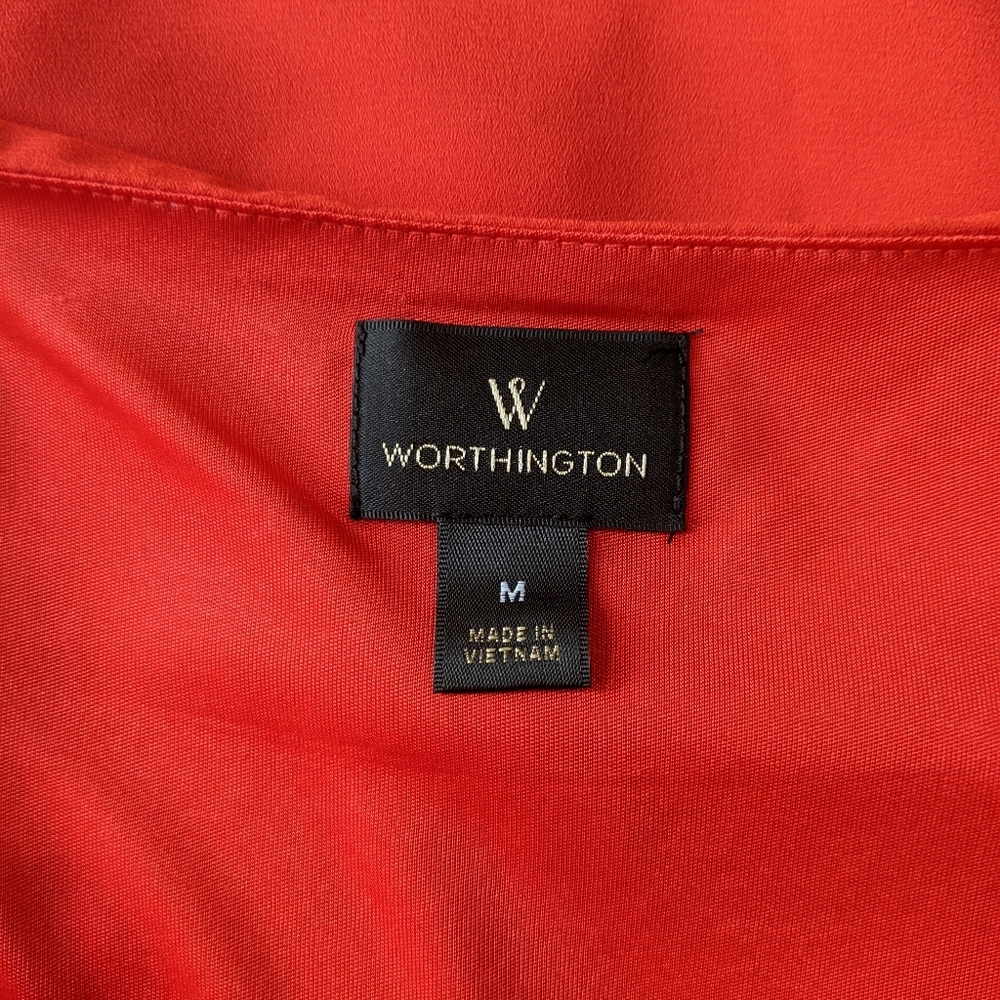 Worthington Double Layer Sleeveless Tank Top Red M - Picture 5 of 5